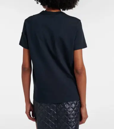Moncler Crochet-trimmed cotton jersey T-shirt | Thumbnail 2 Moncler Crochet-trimmed cotton jersey T-shirt | Thumbnail 2