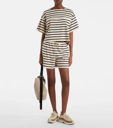 Moncler Striped cotton jersey shorts | Thumbnail 5 Moncler Striped cotton jersey shorts | Thumbnail 5
