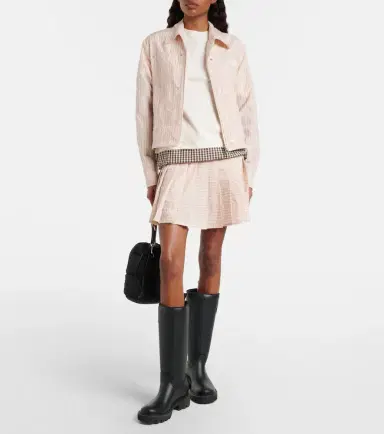 Moncler Checked pleated cotton-blend miniskirt | Thumbnail 2 Moncler Checked pleated cotton-blend miniskirt | Thumbnail 2