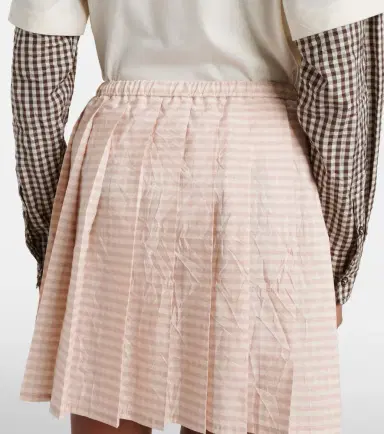 Moncler Checked pleated cotton-blend miniskirt | Thumbnail 6 Moncler Checked pleated cotton-blend miniskirt | Thumbnail 6
