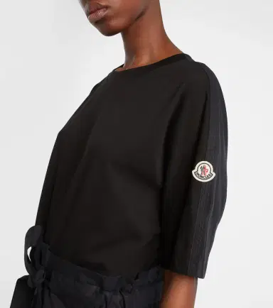 Moncler Belted cotton-blend jersey minidress | Thumbnail 4 Moncler Belted cotton-blend jersey minidress | Thumbnail 4