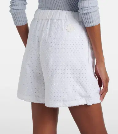 Moncler Broderie anglaise cotton shorts | Thumbnail 2 Moncler Broderie anglaise cotton shorts | Thumbnail 2