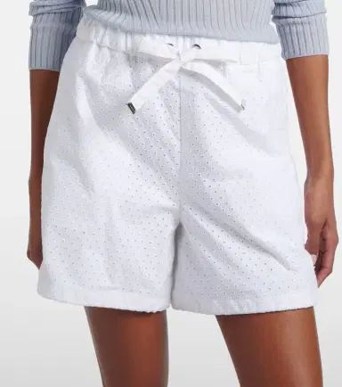 Moncler Broderie anglaise cotton shorts | Thumbnail 6 Moncler Broderie anglaise cotton shorts | Thumbnail 6