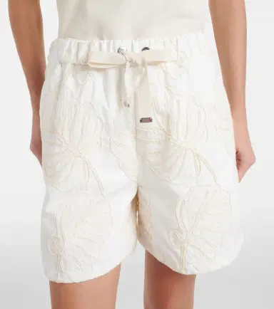 Moncler Embroidered cotton shorts | Thumbnail 2 Moncler Embroidered cotton shorts | Thumbnail 2
