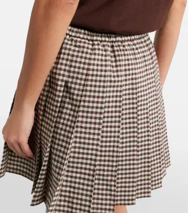 Moncler Pleated gingham cotton-blend miniskirt | Thumbnail 2 Moncler Pleated gingham cotton-blend miniskirt | Thumbnail 2