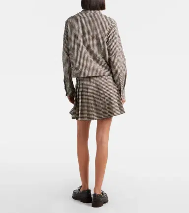 Moncler Pleated gingham cotton-blend miniskirt | Thumbnail 3 Moncler Pleated gingham cotton-blend miniskirt | Thumbnail 3