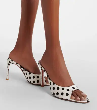 Amina Muaddi Alexa polka-dot satin mules | Thumbnail 6 Amina Muaddi Alexa polka-dot satin mules | Thumbnail 6