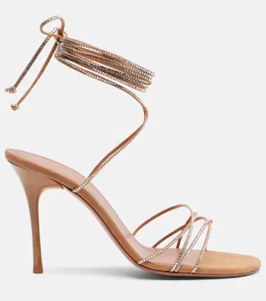 Amina Muaddi Lori 95 embellished suede sandals | Thumbnail 3 Amina Muaddi Lori 95 embellished suede sandals | Thumbnail 3