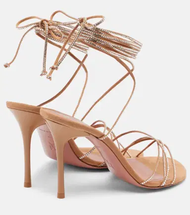 Amina Muaddi Lori 95 embellished suede sandals | Thumbnail 4 Amina Muaddi Lori 95 embellished suede sandals | Thumbnail 4