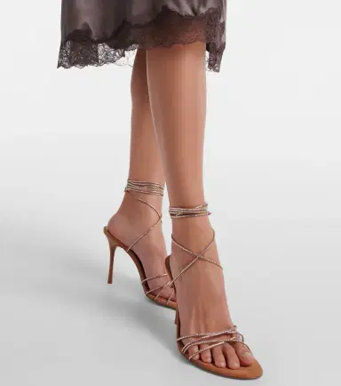 Amina Muaddi Lori 95 embellished suede sandals | Thumbnail 6 Amina Muaddi Lori 95 embellished suede sandals | Thumbnail 6