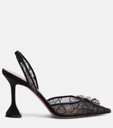 Amina Muaddi Rosie lace slingback pumps | Thumbnail 3 Amina Muaddi Rosie lace slingback pumps | Thumbnail 3