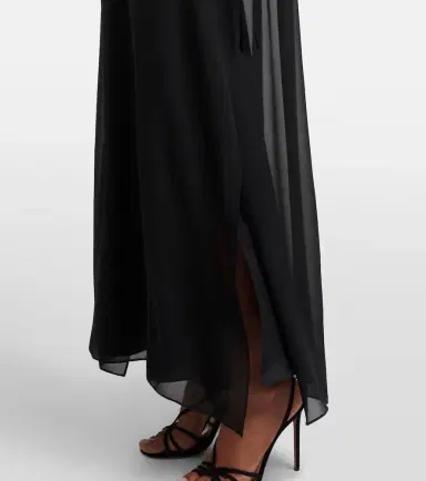Nina Ricci Gathered sheer silk maxi dress | Thumbnail 4 Nina Ricci Gathered sheer silk maxi dress | Thumbnail 4
