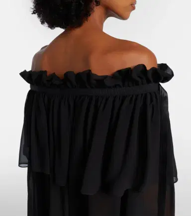 Nina Ricci Gathered sheer silk maxi dress | Thumbnail 5 Nina Ricci Gathered sheer silk maxi dress | Thumbnail 5