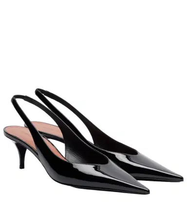 Amina Muaddi Anok 55 patent leather slingback pumps | Thumbnail 1 Amina Muaddi Anok 55 patent leather slingback pumps | Thumbnail 1