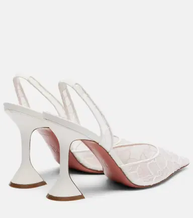 Amina Muaddi Holli leather-trimmed lace slingback pumps | Thumbnail 3 Amina Muaddi Holli leather-trimmed lace slingback pumps | Thumbnail 3