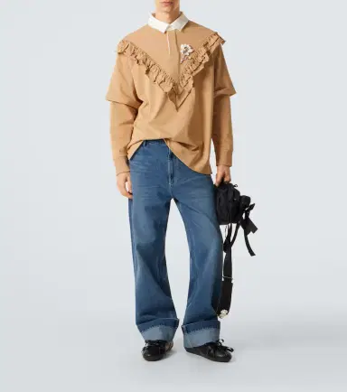 Simone Rocha Crystal-embellished straight jeans | Thumbnail 2 Simone Rocha Crystal-embellished straight jeans | Thumbnail 2