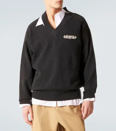 Simone Rocha Cutout embellished wool-blend sweater | Thumbnail 3 Simone Rocha Cutout embellished wool-blend sweater | Thumbnail 3