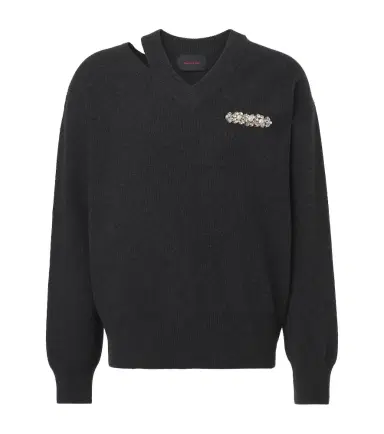 Simone Rocha Cutout embellished wool-blend sweater | Thumbnail 1 Simone Rocha Cutout embellished wool-blend sweater | Thumbnail 1
