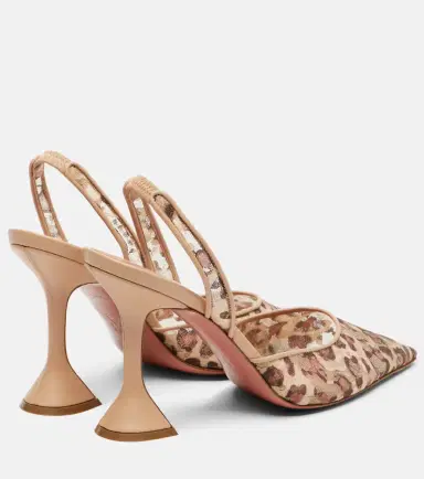 Amina Muaddi Holli 95 leopard-print slingback pumps | Thumbnail 4 Amina Muaddi Holli 95 leopard-print slingback pumps | Thumbnail 4