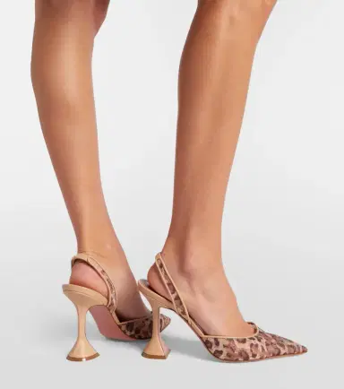 Amina Muaddi Holli 95 leopard-print slingback pumps | Thumbnail 5 Amina Muaddi Holli 95 leopard-print slingback pumps | Thumbnail 5