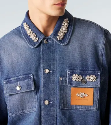 Simone Rocha Embellished denim jacket | Thumbnail 4 Simone Rocha Embellished denim jacket | Thumbnail 4