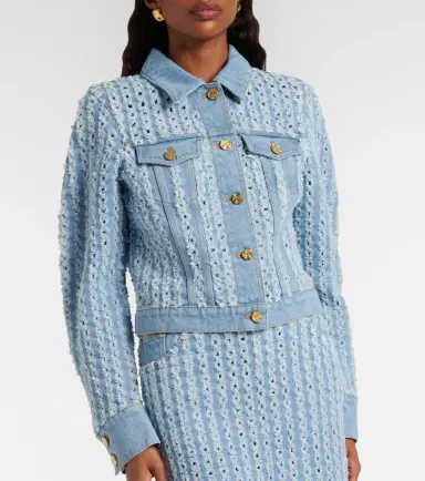 Nina Ricci Striped denim jacket | Thumbnail 6 Nina Ricci Striped denim jacket | Thumbnail 6