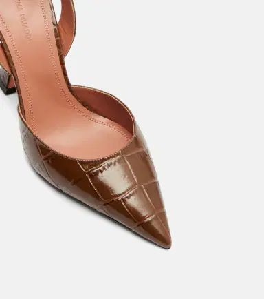 Amina Muaddi Holli croc-effect leather slingback pumps | Thumbnail 4 Amina Muaddi Holli croc-effect leather slingback pumps | Thumbnail 4