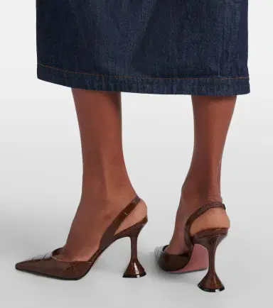 Amina Muaddi Holli croc-effect leather slingback pumps | Thumbnail 6 Amina Muaddi Holli croc-effect leather slingback pumps | Thumbnail 6