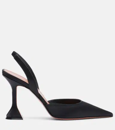 Amina Muaddi Holli 95 satin slingback pumps | Thumbnail 2 Amina Muaddi Holli 95 satin slingback pumps | Thumbnail 2