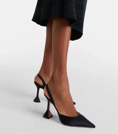 Amina Muaddi Holli 95 satin slingback pumps | Thumbnail 5 Amina Muaddi Holli 95 satin slingback pumps | Thumbnail 5