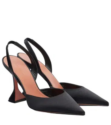 Amina Muaddi Holli 95 satin slingback pumps | Thumbnail 1 Amina Muaddi Holli 95 satin slingback pumps | Thumbnail 1