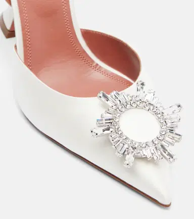 Amina Muaddi Begum 70 satin slingback pumps | Thumbnail 2 Amina Muaddi Begum 70 satin slingback pumps | Thumbnail 2