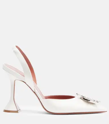 Amina Muaddi Begum 70 satin slingback pumps | Thumbnail 4 Amina Muaddi Begum 70 satin slingback pumps | Thumbnail 4