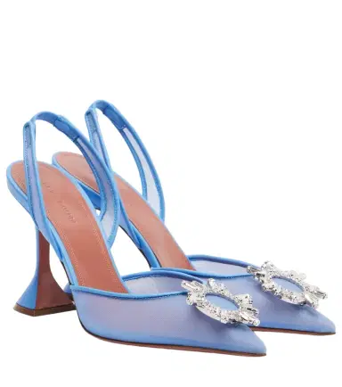 Amina Muaddi Begum embellished mesh slingback pumps | Thumbnail 1 Amina Muaddi Begum embellished mesh slingback pumps | Thumbnail 1