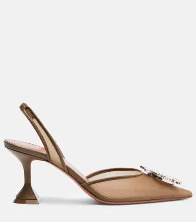 Amina Muaddi Begum embellished mesh slingback pumps | Thumbnail 2 Amina Muaddi Begum embellished mesh slingback pumps | Thumbnail 2