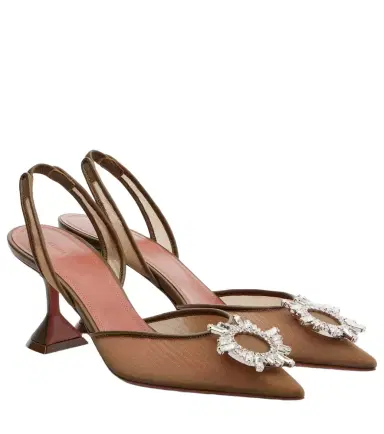 Amina Muaddi Begum embellished mesh slingback pumps | Thumbnail 1 Amina Muaddi Begum embellished mesh slingback pumps | Thumbnail 1