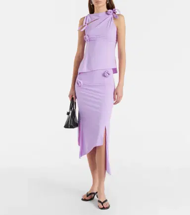Coperni Floral-appliqué gathered jersey top | Thumbnail 2 Coperni Floral-appliqué gathered jersey top | Thumbnail 2
