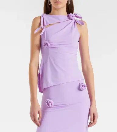 Coperni Floral-appliqué gathered jersey top | Thumbnail 4 Coperni Floral-appliqué gathered jersey top | Thumbnail 4