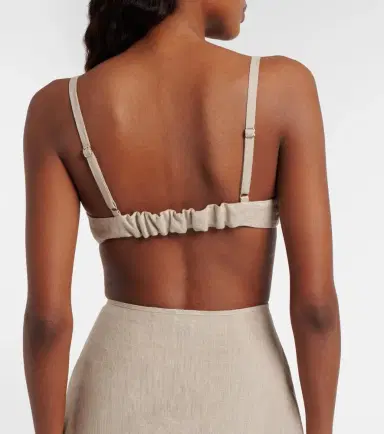 Coperni Floral-appliqué linen bra top | Thumbnail 3 Coperni Floral-appliqué linen bra top | Thumbnail 3