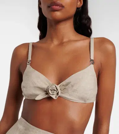 Coperni Floral-appliqué linen bra top | Thumbnail 4 Coperni Floral-appliqué linen bra top | Thumbnail 4