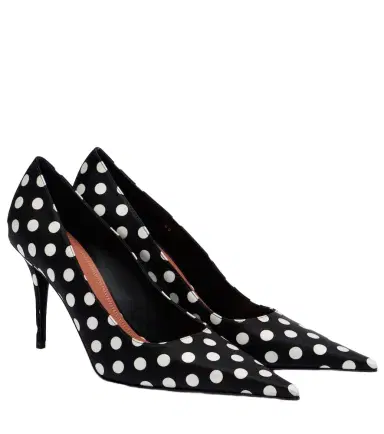 Amina Muaddi Barbara 90 polka-dot satin pumps | Thumbnail 1 Amina Muaddi Barbara 90 polka-dot satin pumps | Thumbnail 1
