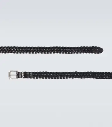 Saint Laurent Cassandre woven leather belt | Thumbnail 2 Saint Laurent Cassandre woven leather belt | Thumbnail 2