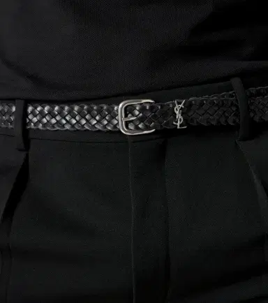 Saint Laurent Cassandre woven leather belt | Thumbnail 3 Saint Laurent Cassandre woven leather belt | Thumbnail 3