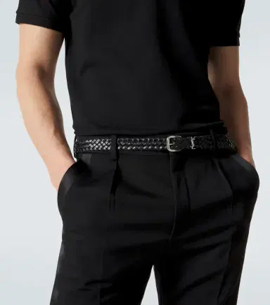Saint Laurent Cassandre woven leather belt | Thumbnail 4 Saint Laurent Cassandre woven leather belt | Thumbnail 4