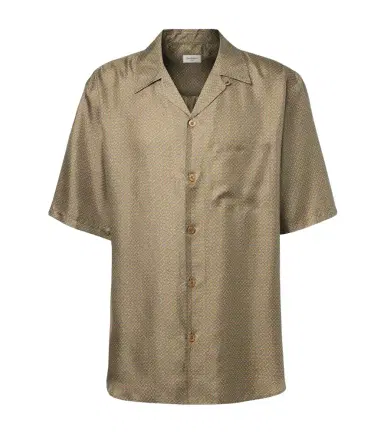 Saint Laurent Printed silk satin bowling shirt | Thumbnail 1 Saint Laurent Printed silk satin bowling shirt | Thumbnail 1
