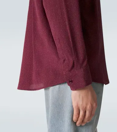 Saint Laurent Cassandre silk crêpe de chine shirt | Thumbnail 5 Saint Laurent Cassandre silk crêpe de chine shirt | Thumbnail 5