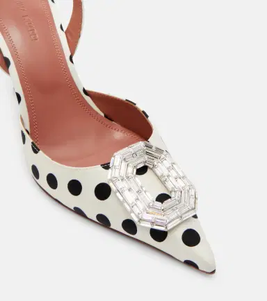 Amina Muaddi Camelia polka-dot satin slingback pumps | Thumbnail 4 Amina Muaddi Camelia polka-dot satin slingback pumps | Thumbnail 4