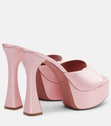 Amina Muaddi Dalida satin platform mules | Thumbnail 2 Amina Muaddi Dalida satin platform mules | Thumbnail 2