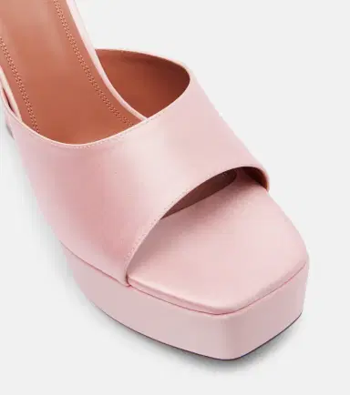 Amina Muaddi Dalida satin platform mules | Thumbnail 3 Amina Muaddi Dalida satin platform mules | Thumbnail 3