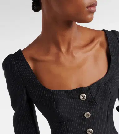 McQueen Chalk stripe wool and mohair bustier top | Thumbnail 2 McQueen Chalk stripe wool and mohair bustier top | Thumbnail 2